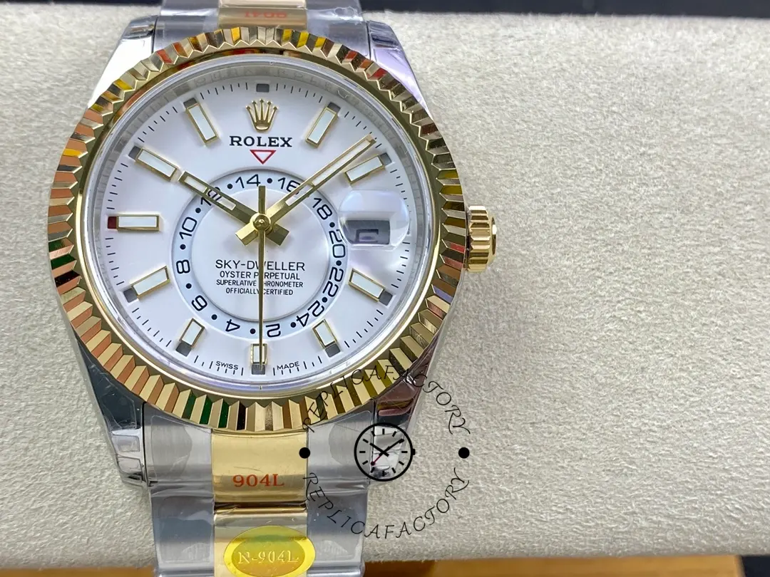 Rolex Sky Dweller 42mm White Dial Stick Markers m336933 0005 Men's Watch - QualitySwissReplica