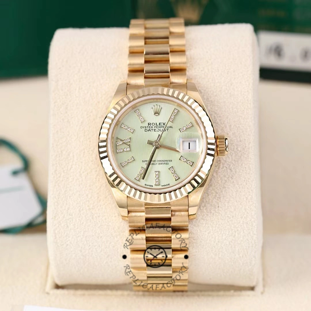 Rolex Datejust 279178 Linden Green Dial Fluted Bezel 28mm Lady Replica Watch - QualitySwissReplica
