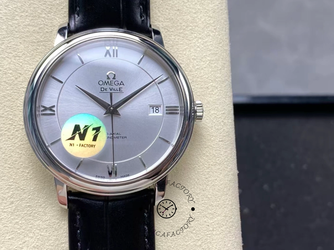 Omega De Ville Prestige 424.13.40.20.02.001 Black Leather 39.5mm Replica Watch - QualitySwissReplica