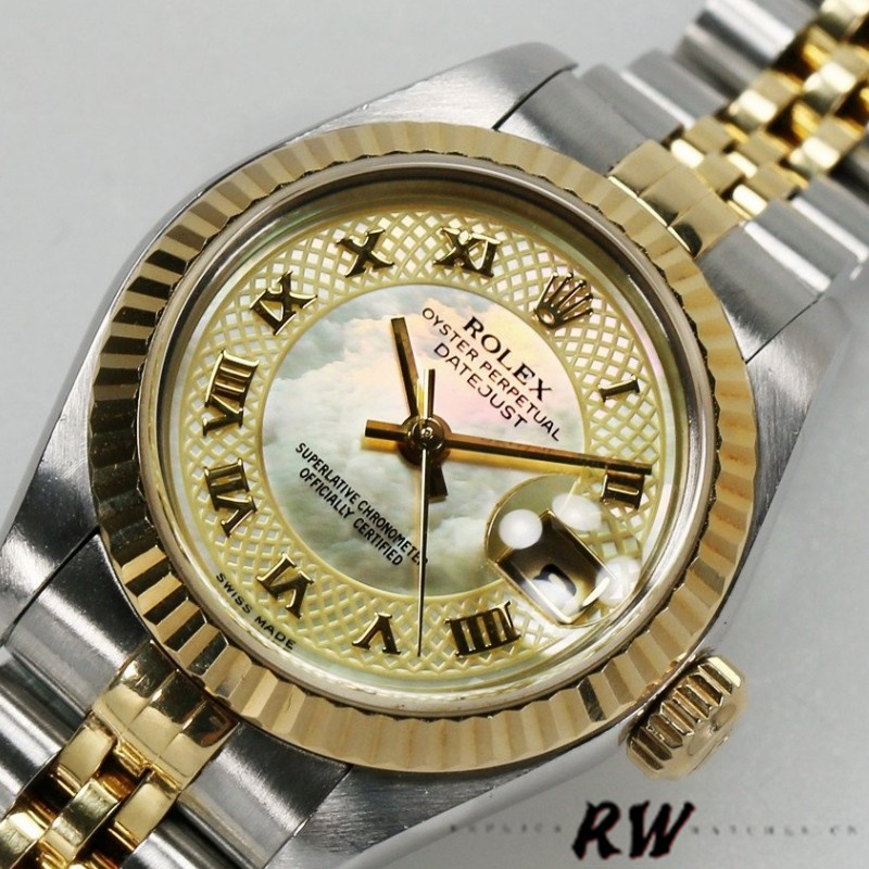 Rolex Datejust 179173 Decorated Mother Of Pearl Champagne Dial 26MM Lady Replica Watch - QualitySwissReplica