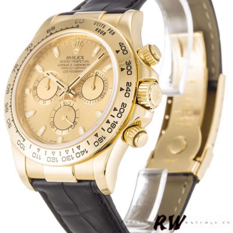 Rolex Cosmograph Daytona 116518 Champagne Dial Yellow Gold Bezel 40mm Mens Replica Watch - QualitySwissReplica