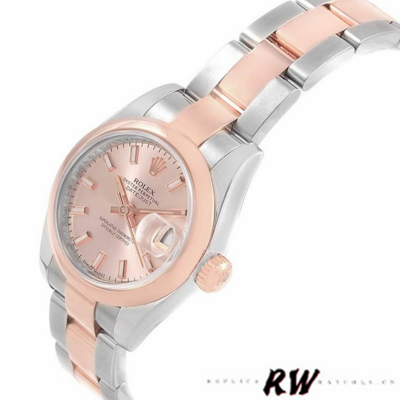 Rolex Datejust 179161 Stainless Steel and Everose Gold Pink Index Dial 26MM Lady Replica Watch - QualitySwissReplica