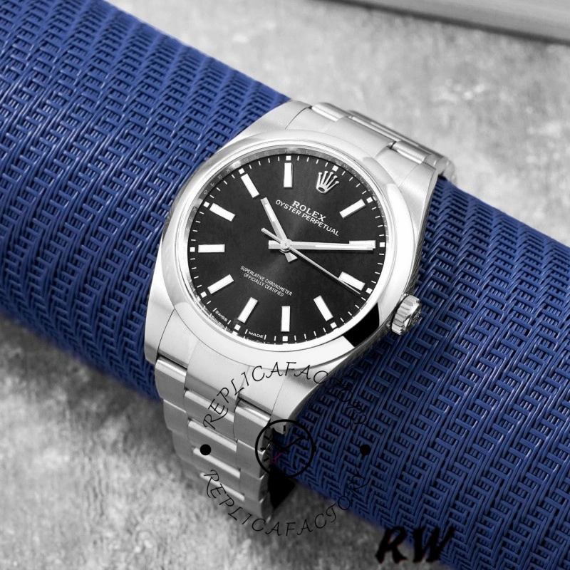 Rolex Oyster Perpetual 114300 Black Dial 39mm Mens Replica Watch - QualitySwissReplica