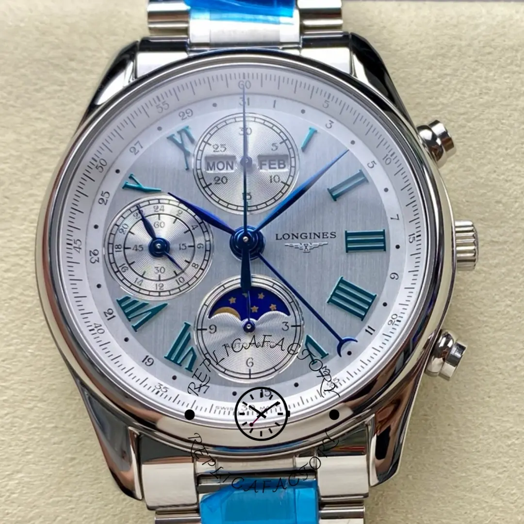 1:1 Clone Longines Master Collection 42 Chronograph L2.773.4.71.6 Roman Markers - QualitySwissReplica