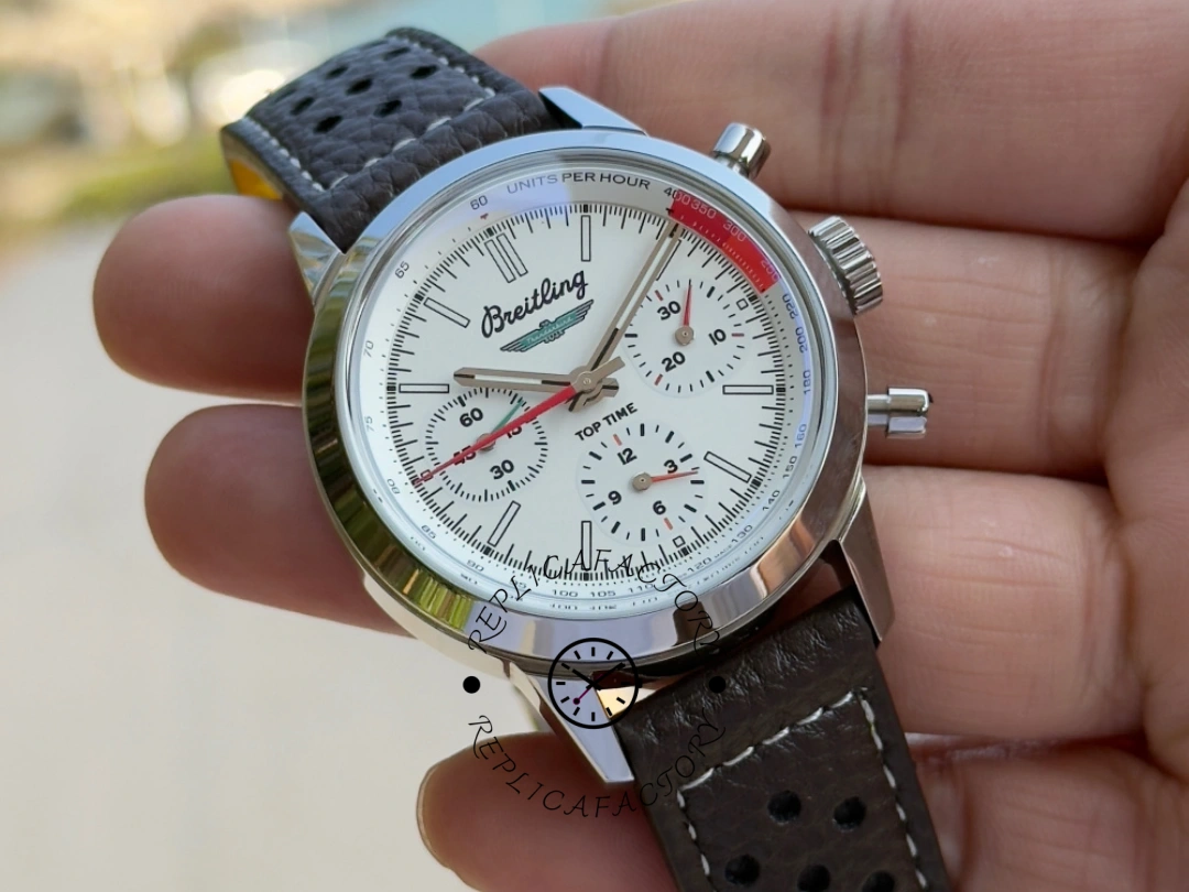 Breitling Top Time B01 AB01766A1A1X1 Ford Thunderbird 41 Brown Leather Strap Replica - QualitySwissReplica