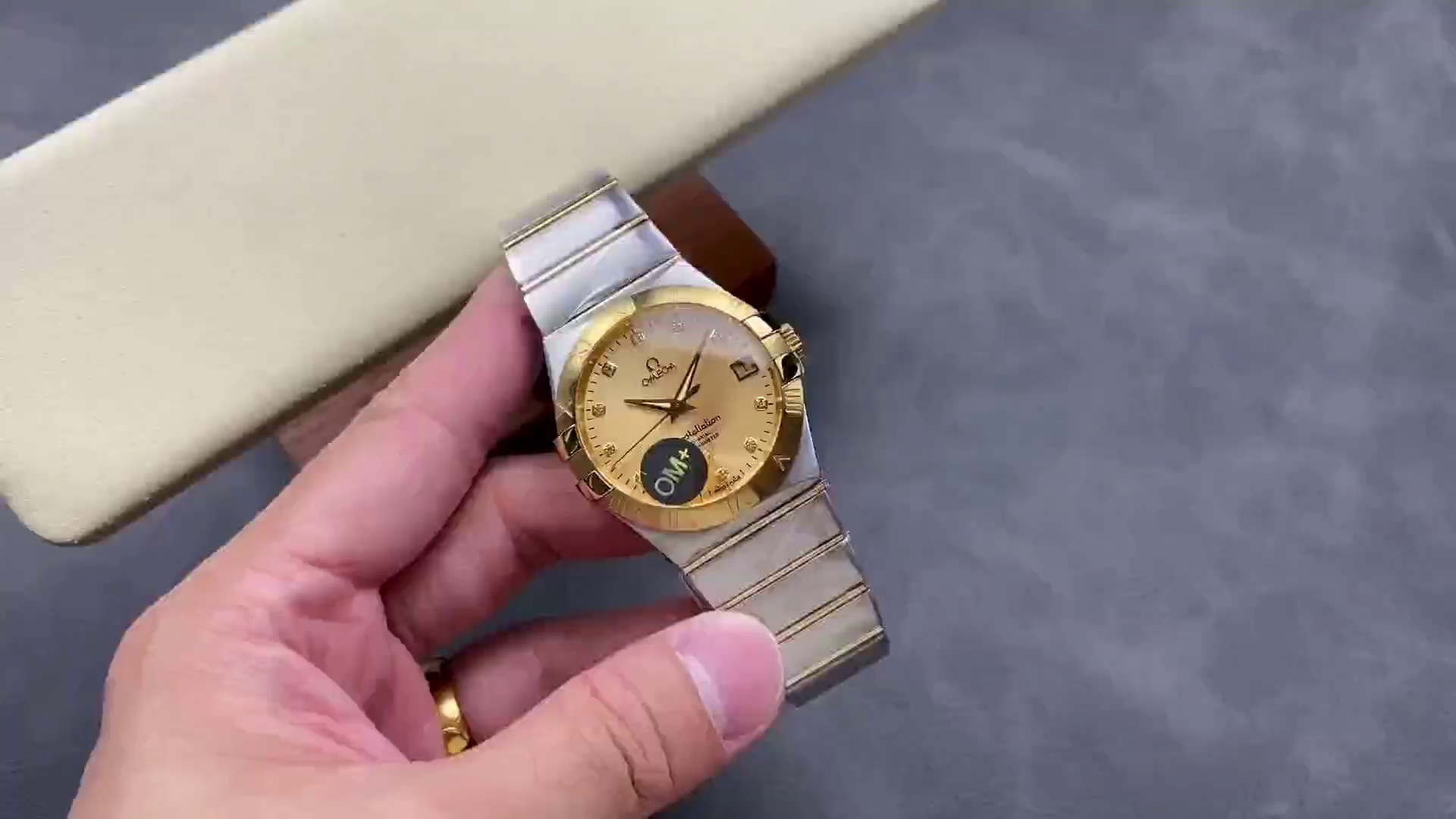 Omega Constellation Automatic Champagne Diamonds Dial 123.20.38.21.58.001 Clone - QualitySwissReplica