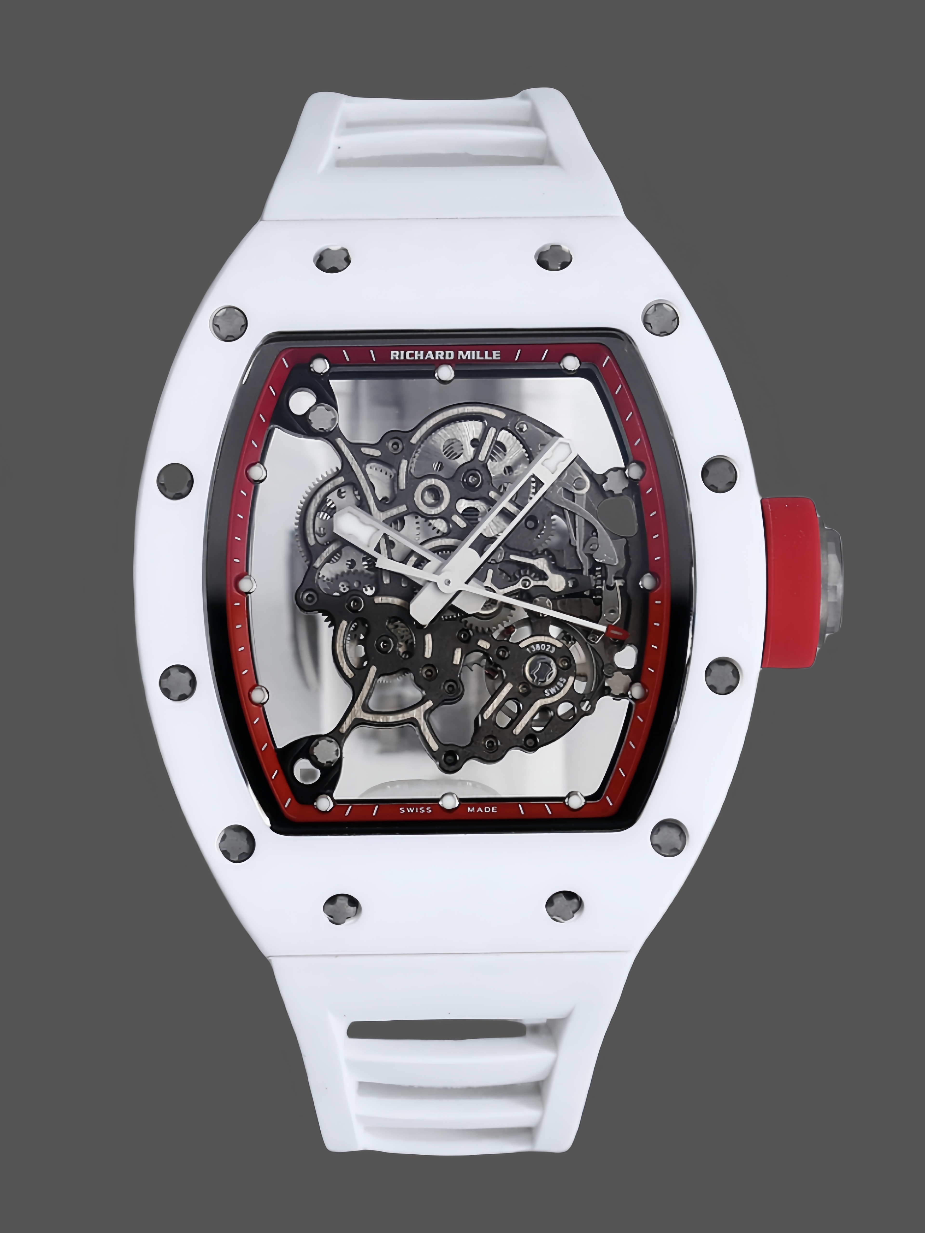 Richard Miller RM 055 RMUL2 NTPT Carbon Fiber White Case Red Mark - QualitySwissReplica