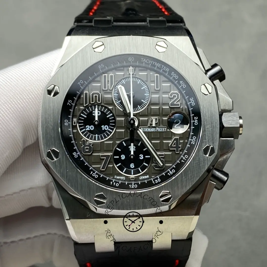 Replica AP Royal Oak Offshore 26470ST.OO.A104CR.01 Leather Strap Men's Watch - QualitySwissReplica