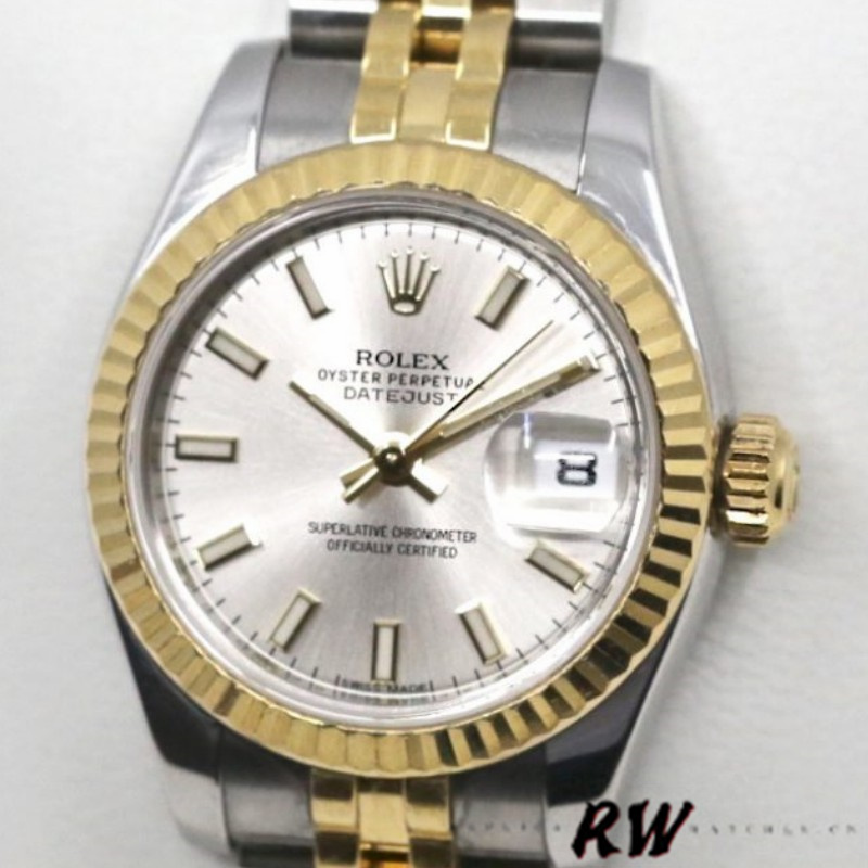 Rolex Datejust 179173 Silver Index Dial Fluted Bezel 26MM Lady Replica Watch - QualitySwissReplica