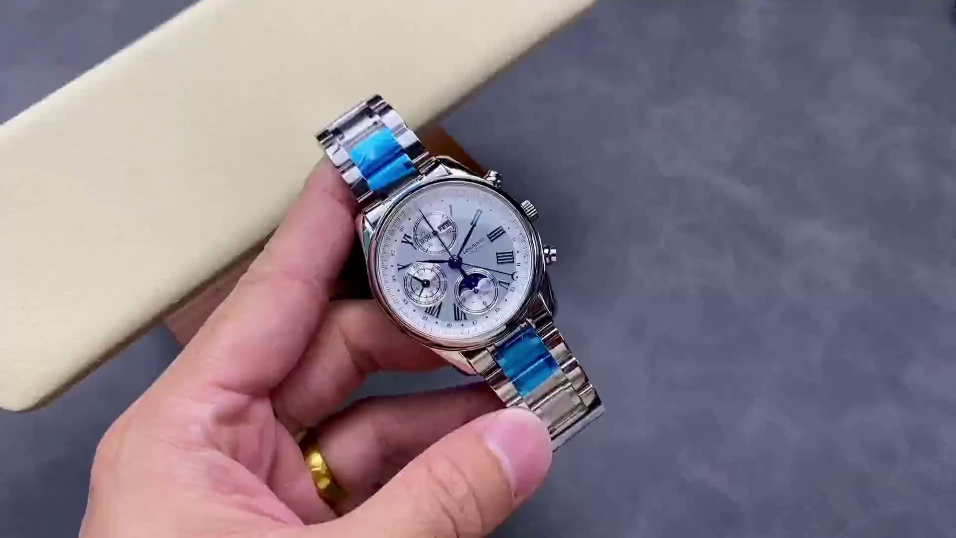 1:1 Clone Longines Master Collection 42 Chronograph L2.773.4.71.6 Roman Markers - QualitySwissReplica