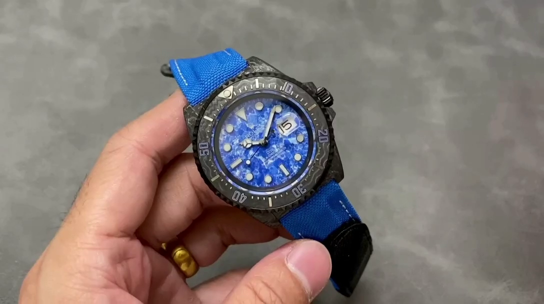 Rolex Sea Dweller Customized DiW Carbon Fiber Ocean Blue Dial - QualitySwissReplica