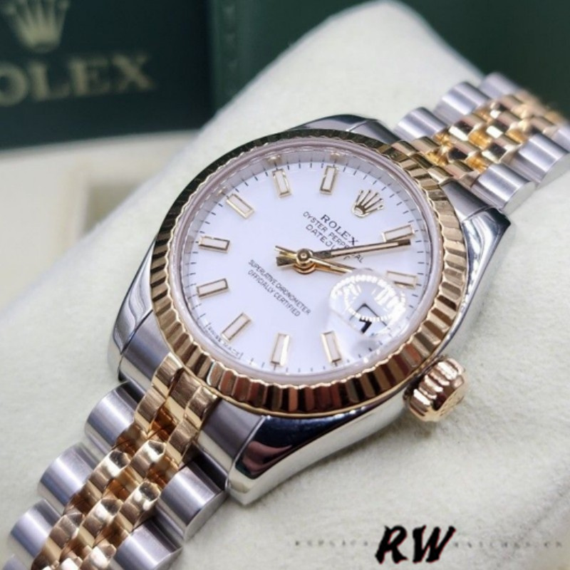 Rolex Datejust 179173 White Index Dial Fluted Bezel 26MM Lady Replica Watch - QualitySwissReplica