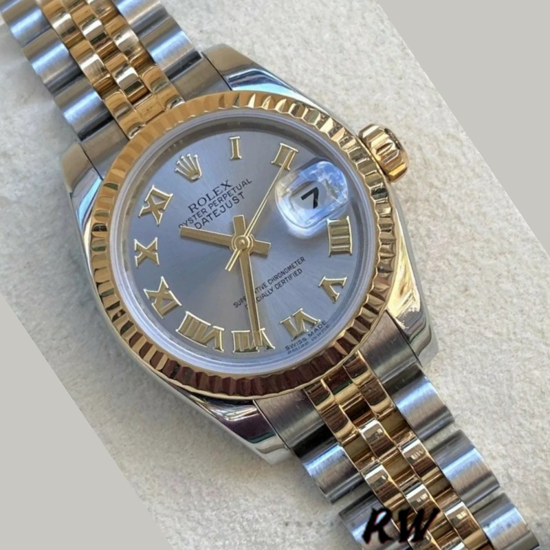 Rolex Datejust 179173 Grey Roman Numeral Dial 26MM Lady Replica Watch - QualitySwissReplica