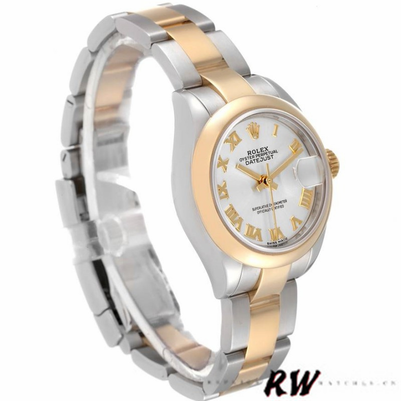 Rolex Datejust 279163 Silver Roman Dial Domed Bezel 28mm Lady Replica Watch - QualitySwissReplica