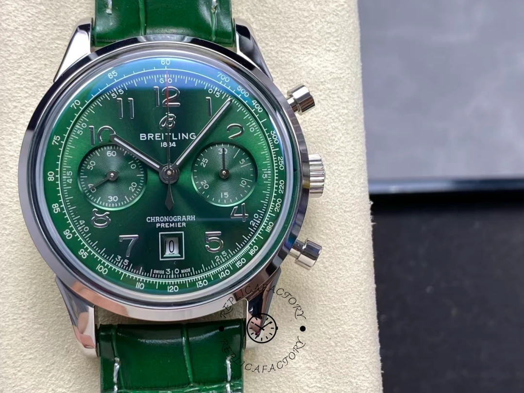Breitling Premier B01 42mm Green Dial AB0145371L1P2 Replica - QualitySwissReplica