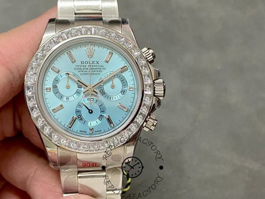Rolex Daytona Oyster Perpetual Platinum Ice Blue Dial 116576TBR - QualitySwissReplica