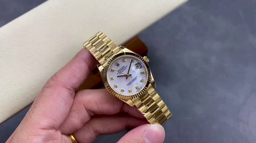 Rolex Datejust 31 Yellow Gold Mother-of-Pearl Diamond Dial M278278-0010 Women's Watch - QualitySwissReplica