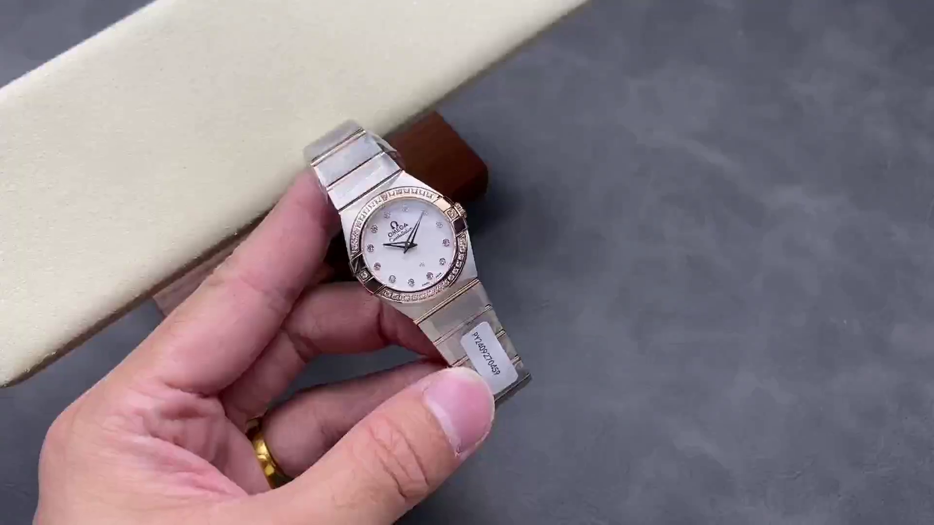 Omega Constellation Quartz 123.20.27.60.52.002 Diamonds Bezel Clone - QualitySwissReplica