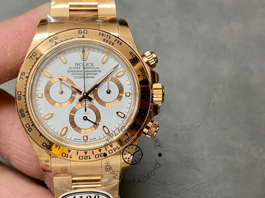 Rolex Daytona 126508 18K Rose Gold White Dial Men's Watch - QualitySwissReplica