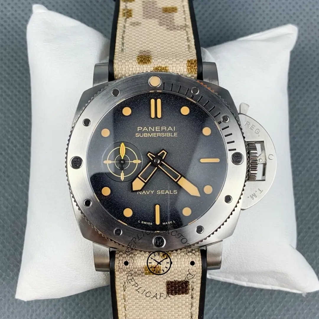 Panerai Luminor Submersible PAM01518 QuarantaQuattro Navy SEALs Replica Textile Strap - QualitySwissReplica