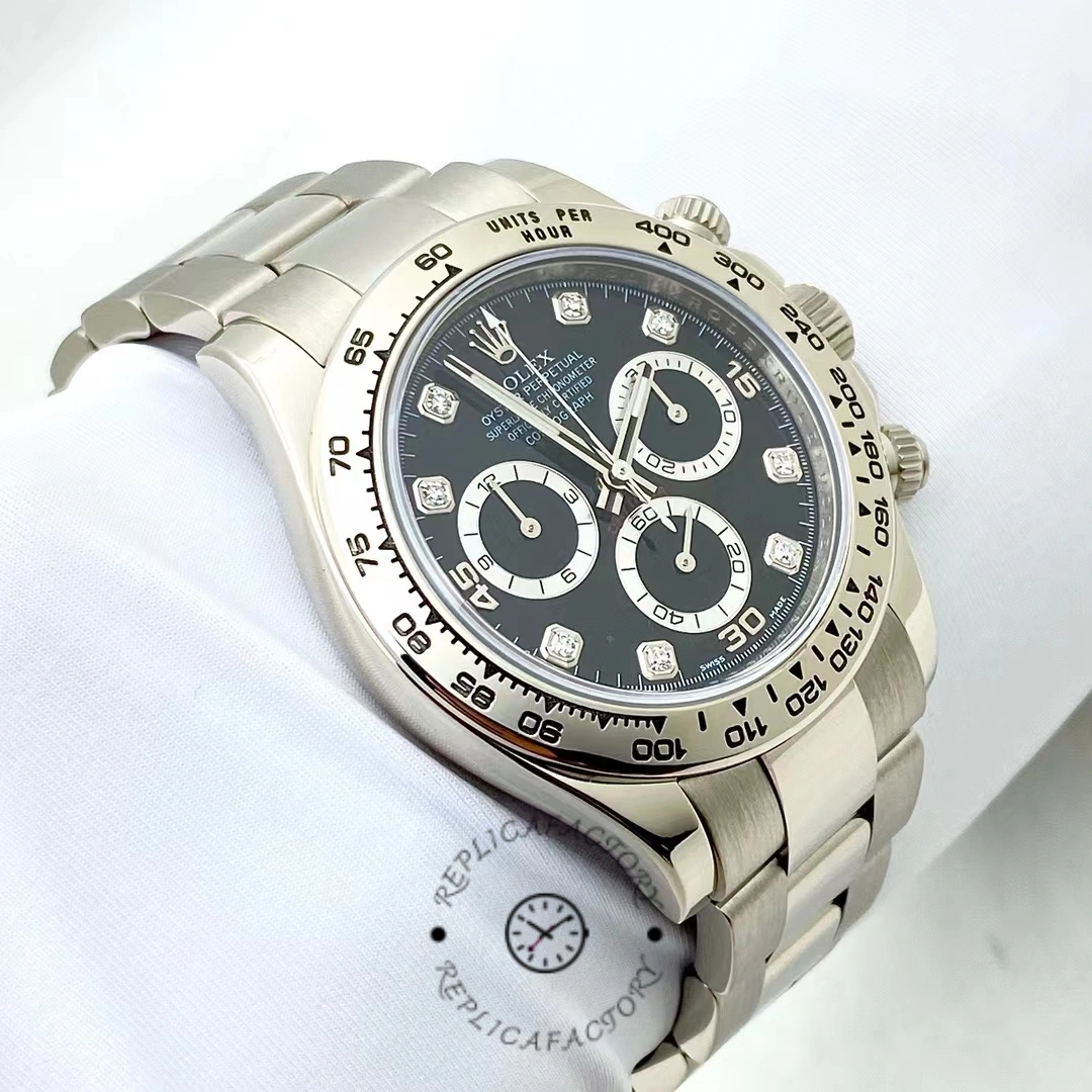 Rolex Cosmograph Daytona 116509 Black Dial White Gold 40MM Mens Replica Watch - QualitySwissReplica