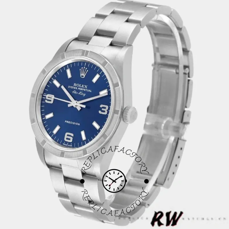 Rolex Oyster Perpetual 177210 Stainless Steel Blue Dial 31mm Lady Replica Watch - QualitySwissReplica