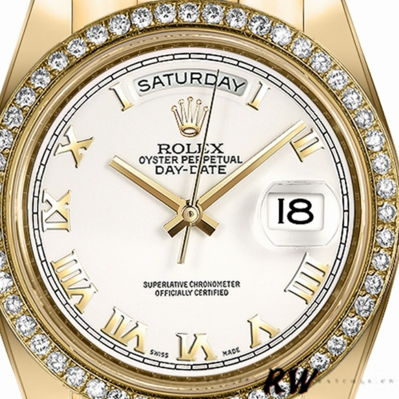 Rolex Day-Date 218348 White Roman Dial 41MM Mens Replica Watch - QualitySwissReplica