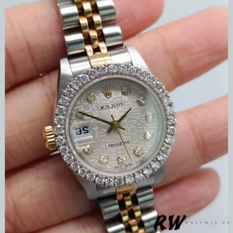 Rolex Datejust 179383 Silver Jubilee Dial 26MM Lady Replica Watch - QualitySwissReplica