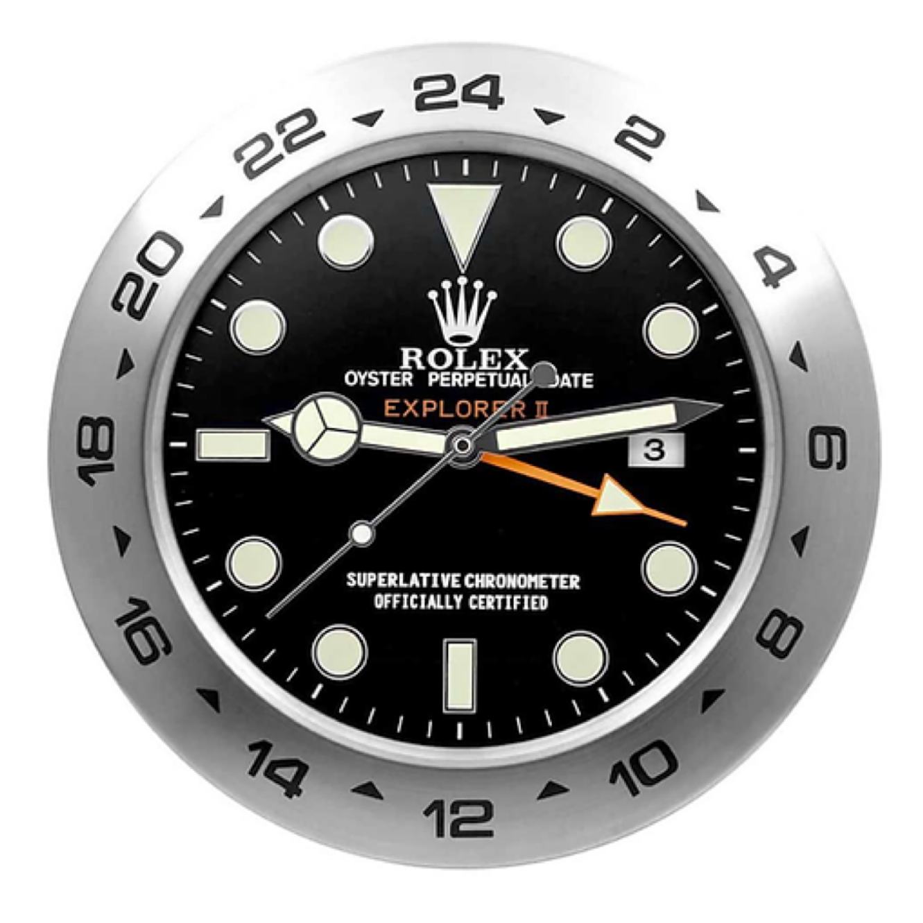 Rolex Explorer Black Dial Wall Clock - QualitySwissReplica