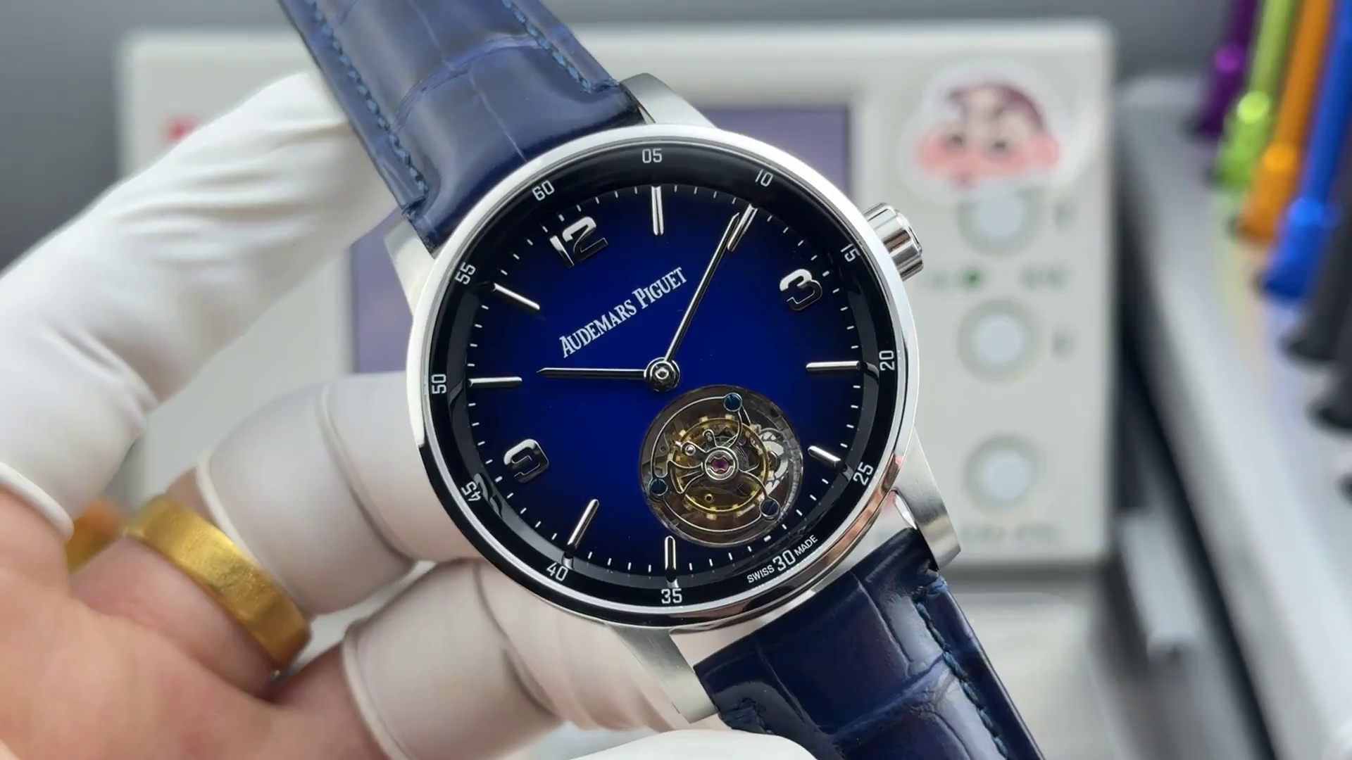 AP CODE 11.59 Tourbillon 26396BC.OO.D321CR.01 Replica Blue Alligator - QualitySwissReplica