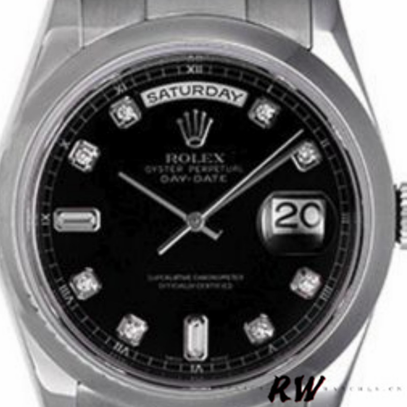 Rolex Day-Date 118209 Black dial 36mm Unisex Replica Watch - QualitySwissReplica