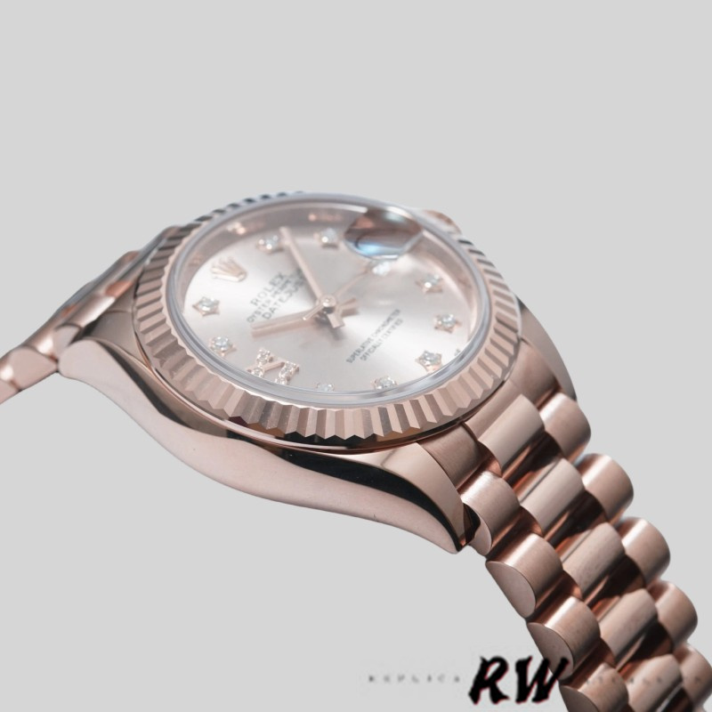 Rolex Datejust 279175 Sundust Diamonds Dial Fluted Bezel 28mm Lady Replica Watch - QualitySwissReplica