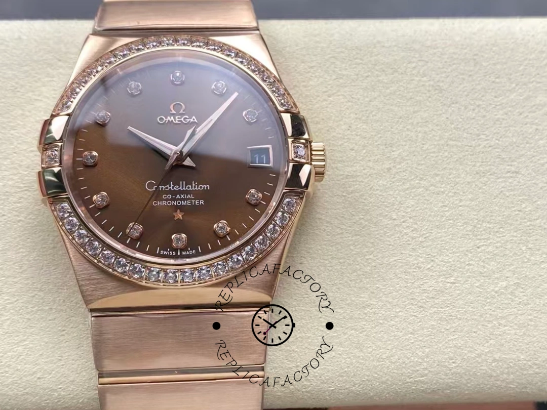 Omega Constellation 123.55.38.21.63.001 Brown Dial 38mm Clone Watch - QualitySwissReplica