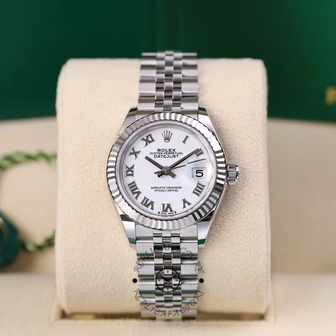 Rolex Datejust 279174 Stainless Steel White Roman Numeral Dial 28mm Lady Replica Watch - QualitySwissReplica