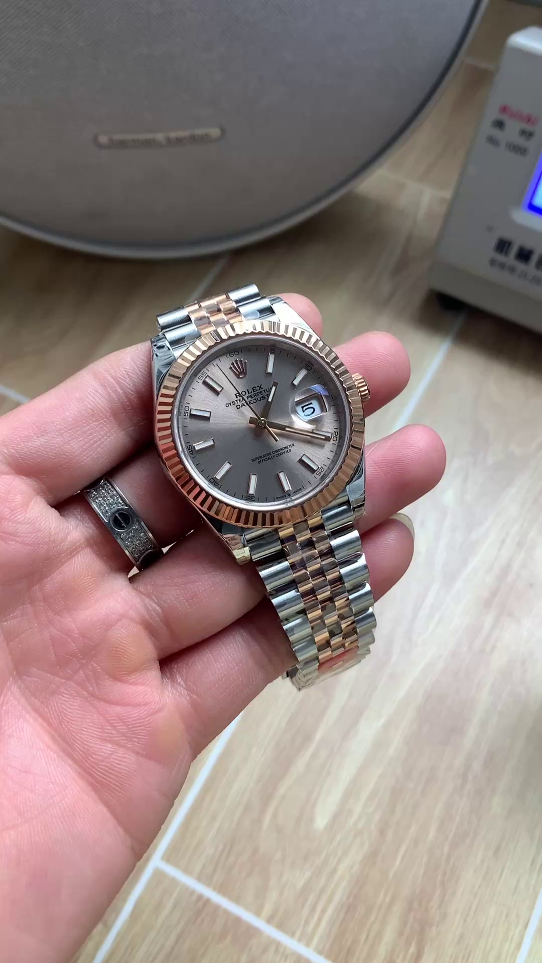 Rolex Datejust 41mm Two Tone Rose Gold Jubilee Band Sundust Index Dial 126331 0010 - QualitySwissReplica
