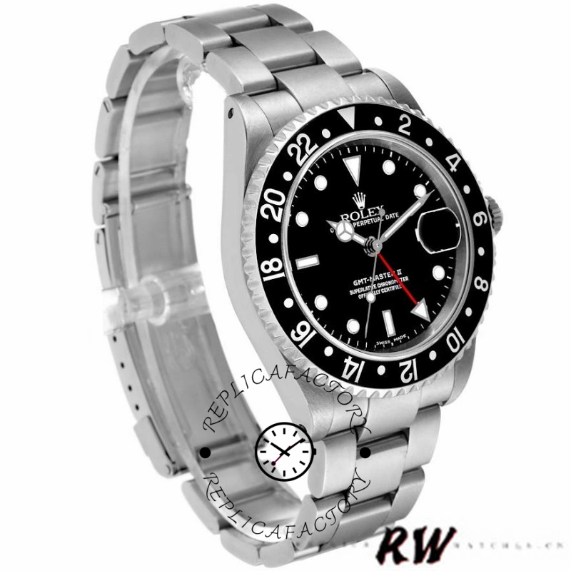 Rolex GMT-Master II 16710 Black Dial Stainless Steel Case 40MM Mens Replica Watch - QualitySwissReplica
