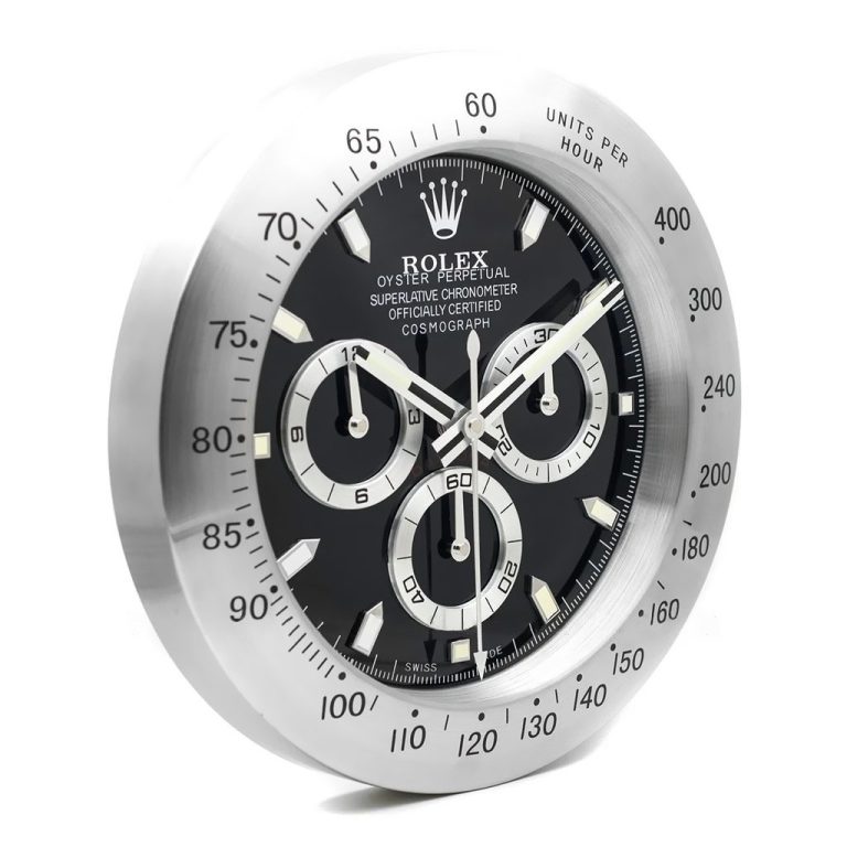 Rolex Daytona Silver & White  Wall Clock - QualitySwissReplica