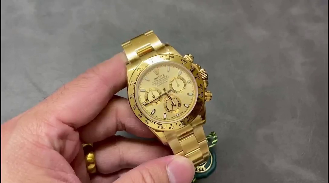 Rolex Daytona 116508 Yellow Gold Champagne Index Dial 40MM Mens Replica Watch - QualitySwissReplica