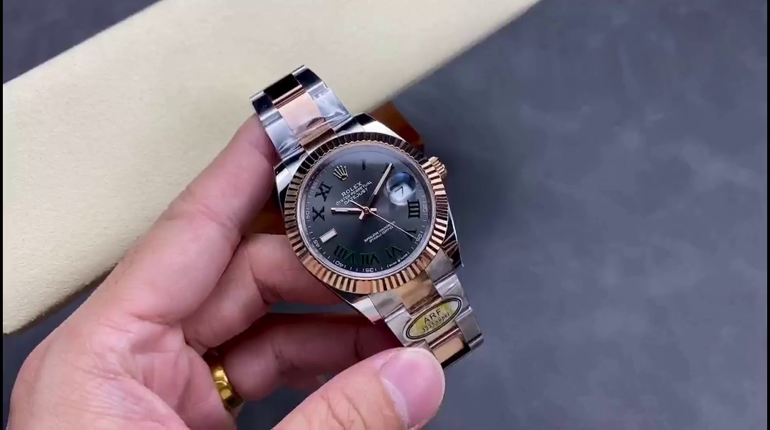 Rolex Datejust 41 Steel and Everose Gold Wimbledon Dial Oster Band m126331 0015 - QualitySwissReplica