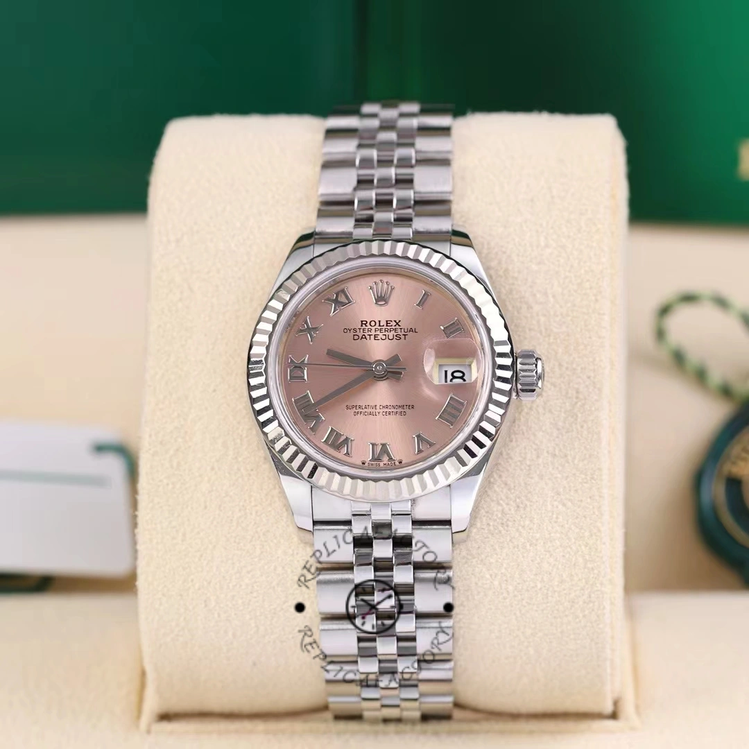 Rolex Datejust 279174 Stainless Steel Pink Roman Dial 28mm Lady Replica Watch - QualitySwissReplica