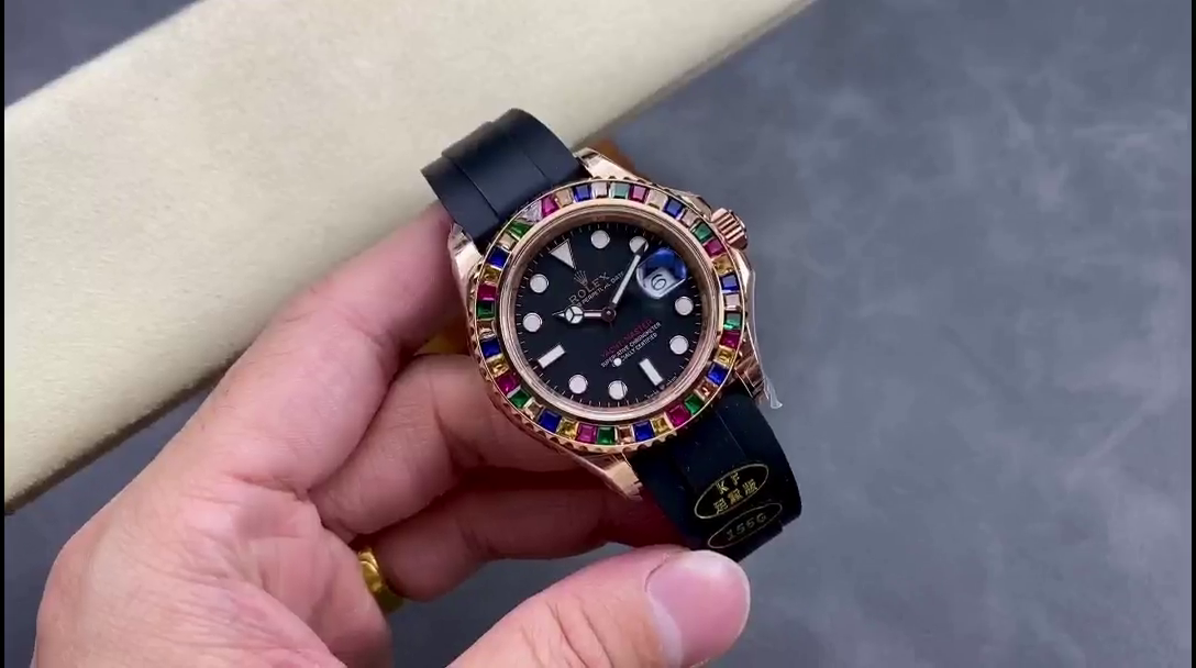 Rolex Yacht-Master 116695 Black Rubber Strap Black Dial 40MM Mens Replica Watch - QualitySwissReplica