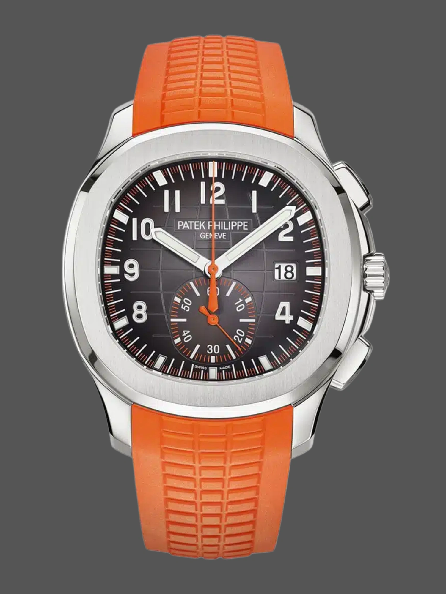 Replica Patek Philippe Aquanaut 5968A 001 Chronograph Orange Rubber 42mm - QualitySwissReplica