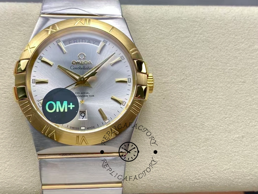 Omega Constellation Day-Date Automatic Watch 123.20.38.22.02.002 38mm Clone - QualitySwissReplica