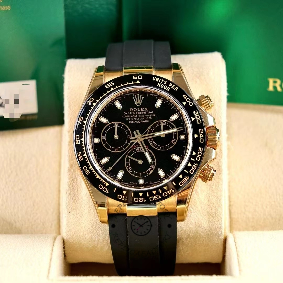 Rolex Daytona 116518LN Black Dial Yellow Gold 40mm Mens Replica Watch - QualitySwissReplica