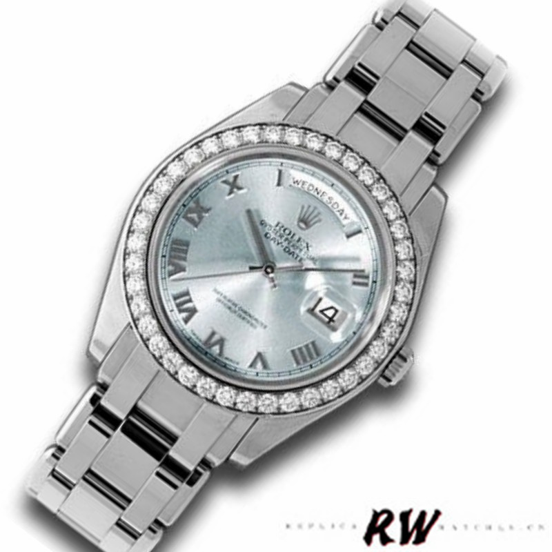 Rolex Day-Date 18946 Ice Blue Roman Dial Special Edition 39MM Mens Replica Watch - QualitySwissReplica
