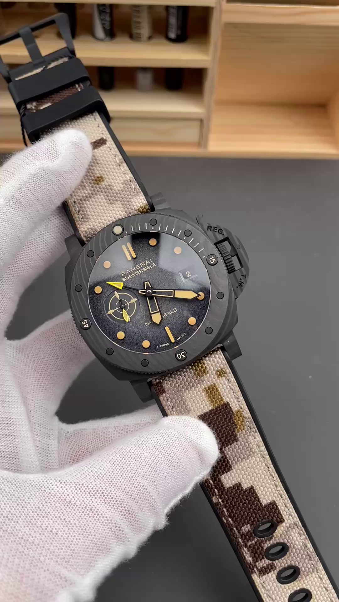 Panerai Luminor Submersible Marina Militare Carbotech Replica PAM01513 GMT Navy SEALs 44 - QualitySwissReplica