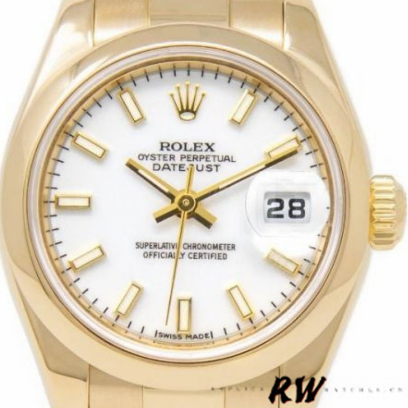 Rolex Datejust 179168 Smooth Domed White Index Dial 26MM Lady Replica Watch - QualitySwissReplica
