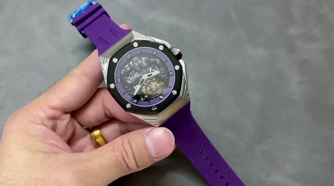 1:1 Clone AP Royal Oak 26620IO.OO.D077CA.01 Concept Black Panther Flying Tourbillon - QualitySwissReplica