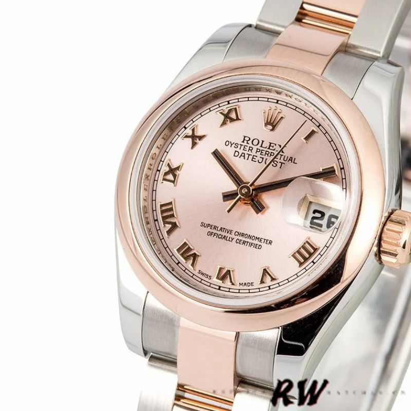 Rolex Datejust 179161 Stainless Steel and Everose Gold Pink Roman Dial 26MM Lady Replica Watch - QualitySwissReplica