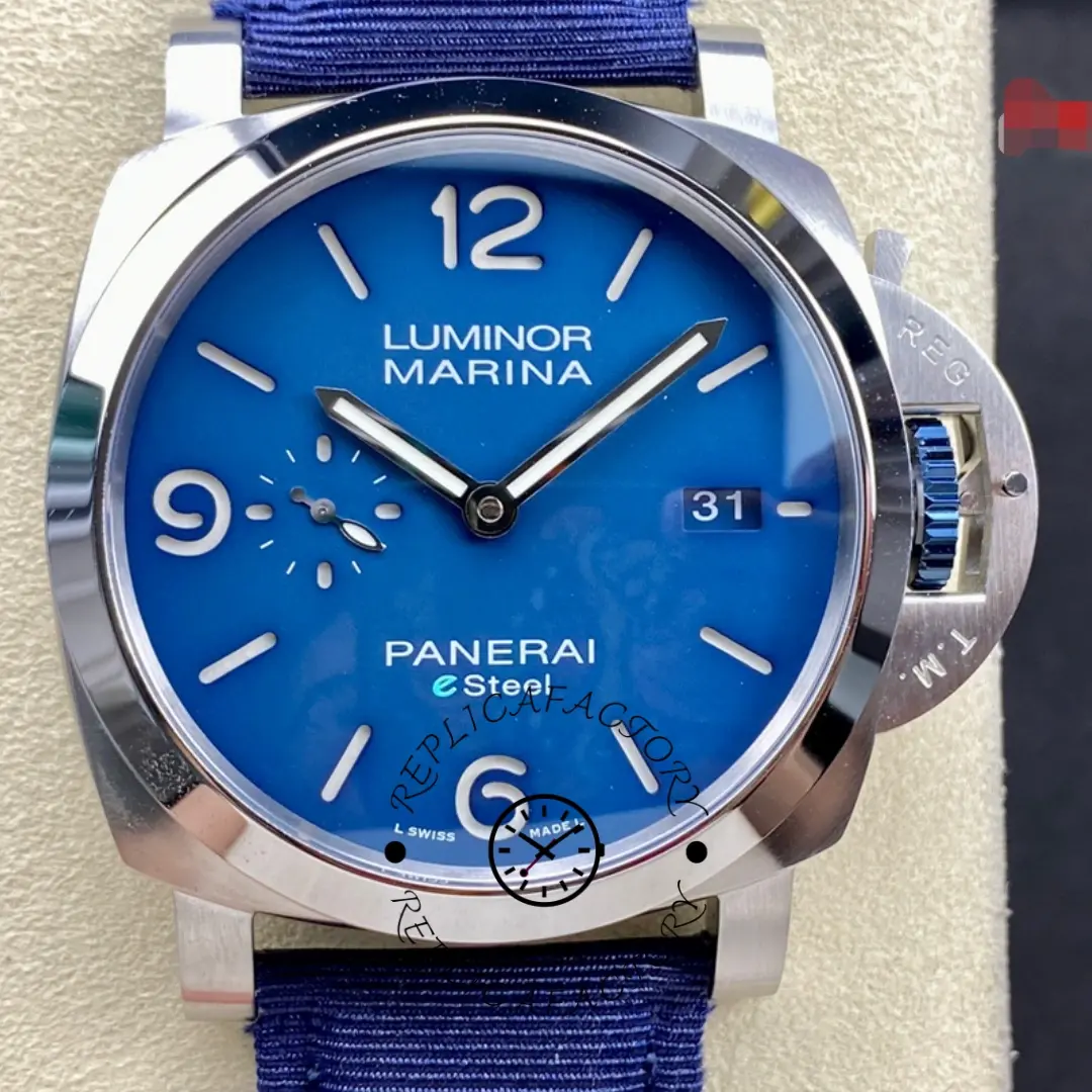 Panerai Luminor Marina PAM01157 3 Days Automatic Replica eSteel Blue Profondo - QualitySwissReplica